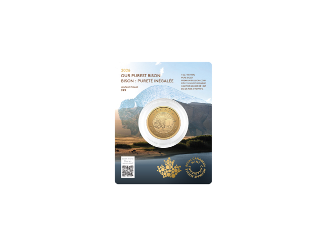 Bizon (Purest Bison) 2026, zlatá mince v blistru, 1 oz