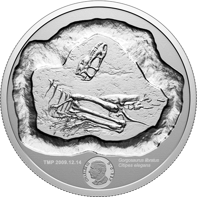 Dinosauři v Kanadě 2026,  stříbrná mince v etuji, 156 g