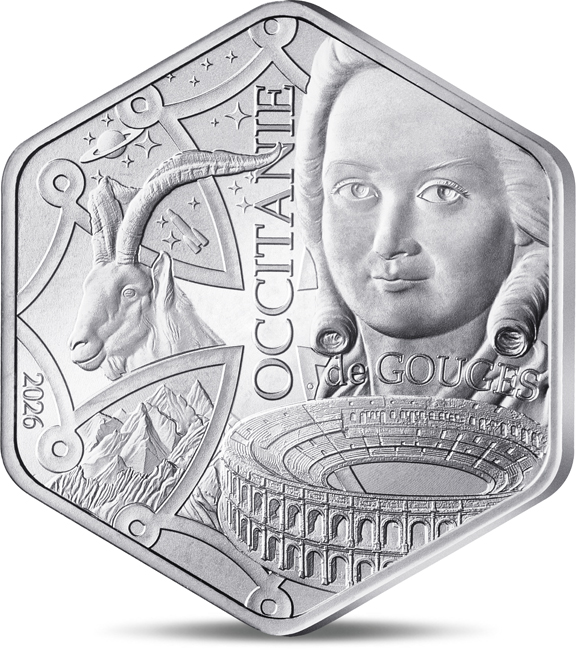 Occitanie - region Francie 2026, stříbrná mince v blistru, 17 g