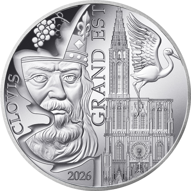 Grand Est - region Francie 2026, stříbrná mince v blistru, 12 g