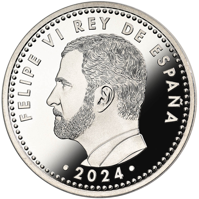 H.M. Felipe VI - španělský král 2024, stříbrná mince, 18 g