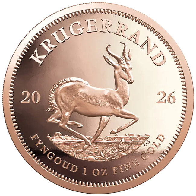 Krugerrand 2026, zlatá mince v etuji, 1 oz