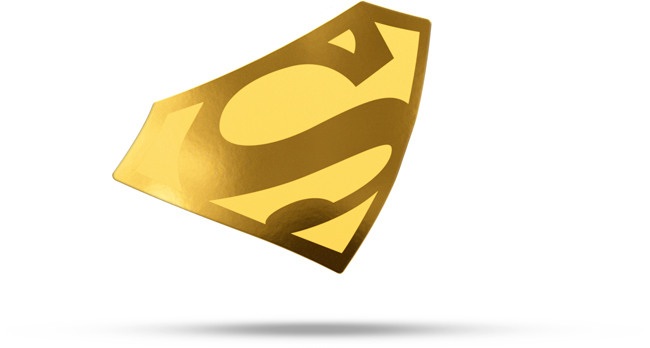 Superman logo, zlatá mince v blistru, 0.1 g