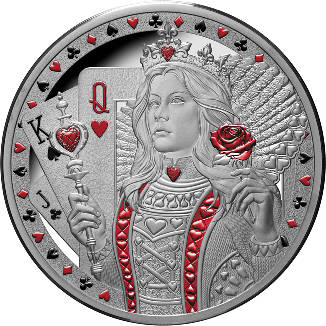 Srdcová dáma 2026, stříbrná mince v etuji, 1 oz