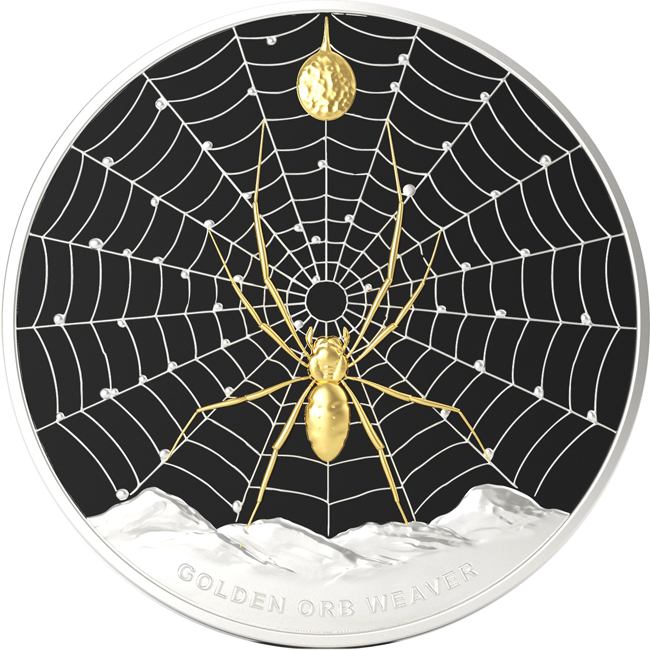 Nefila zlatá (Trichonephila inaurata) 2026, stříbrná mince v etui, 1 oz