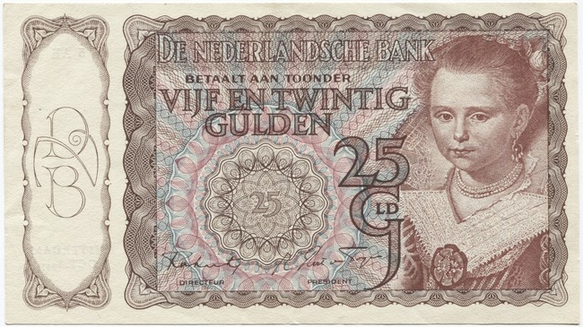 25 Gulden 1943 (Mädchenportrait nach Moreelse)
