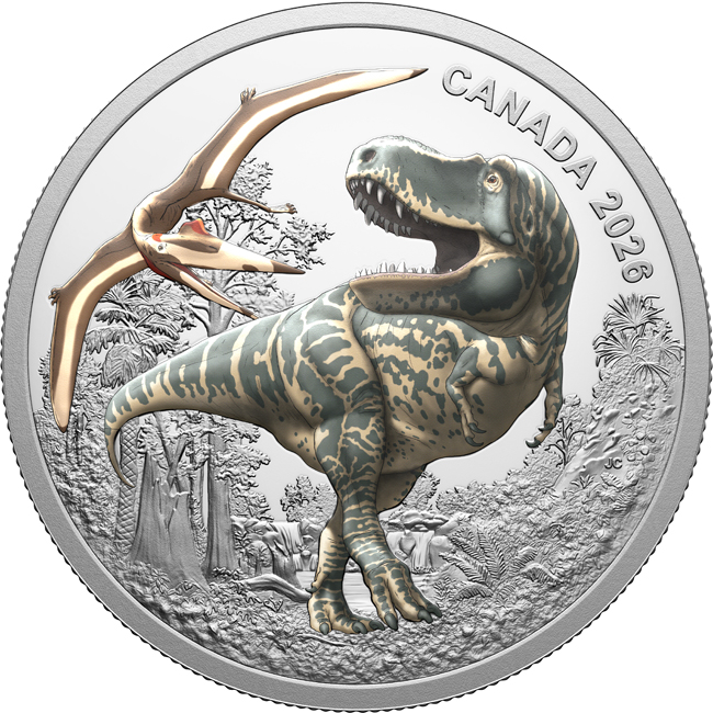 T-Rex 2026, stříbrná mince v etuji, 1 oz 