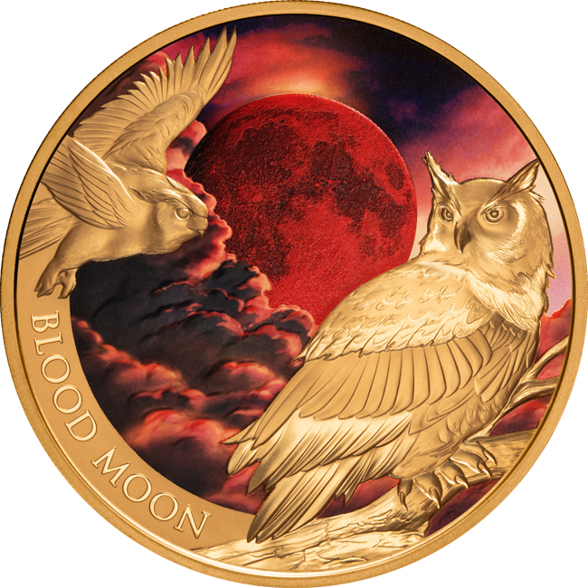 Krvavý měsíc 2026, zlatá mince v etuji, 1 oz