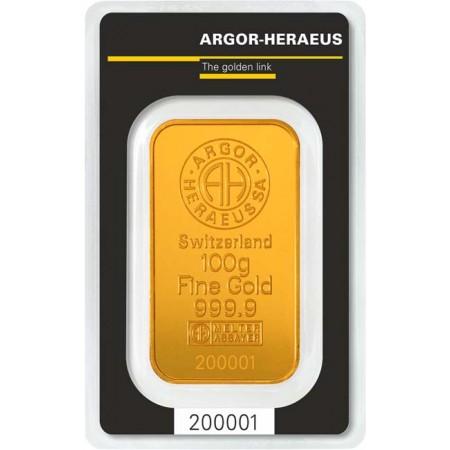 Zlatý zliatok Argor Heraeus 100&nbsp;g
