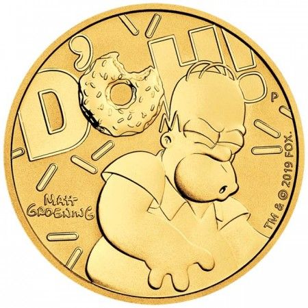 100 Dollar Zlatá mince - Simpsons: Homer UN