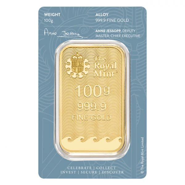 Zlatý zliatok Britannia - The Royal Mint, 100&nbsp;g