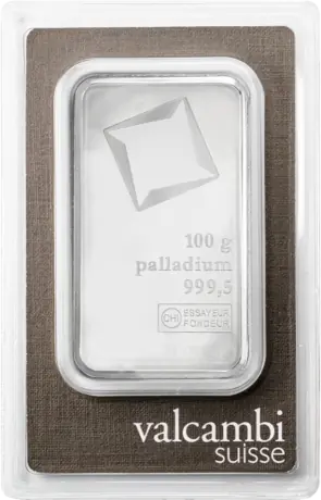 Palladiový zliatok Valcambi, 100&nbsp;g