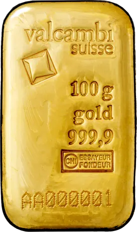 Zlatý zliatok Valcambi 100&nbsp;g - odliatok