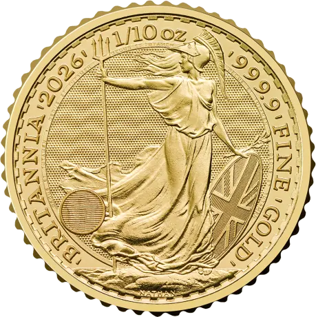 Zlatá minca Britannia Charles III 2026, 1/10&nbsp;oz