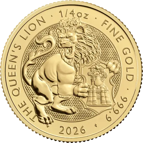Zlatá minca Tudorovské zvieratá - Královnin lev 2026, 1/4 oz