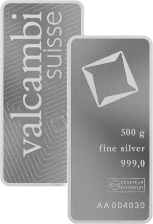 Strieborný zliatok Valcambi ražený, 500&nbsp;g
