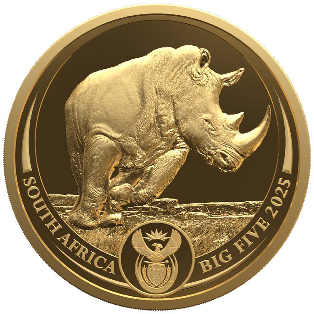 Big Five III - Nosorožec 2025, zlatá mince v etuji, 1 oz