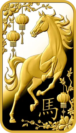 Zlatý zliatok Argor Heraeus - Rok koňa 2026, 1&nbsp;g 