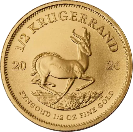 Zlatá minca Krugerrand 2026, 1/2&nbsp;oz