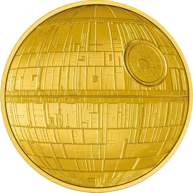 Star Wars: Hvězda smrti 2020, zlatá mince v etuji, 5 oz