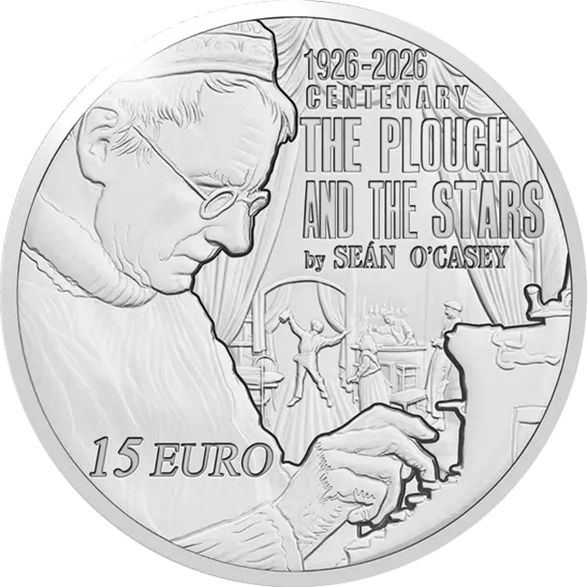Sean OCasey 2026, stříbrná mince v etuji, 28 g