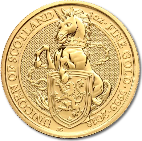 Zlatá minca Královnina zvieratá - Jednorožec 2018, 1 oz