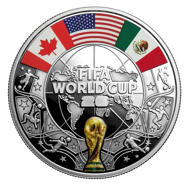 Fotbal - FIFA World Cup 2026, stříbrná mince