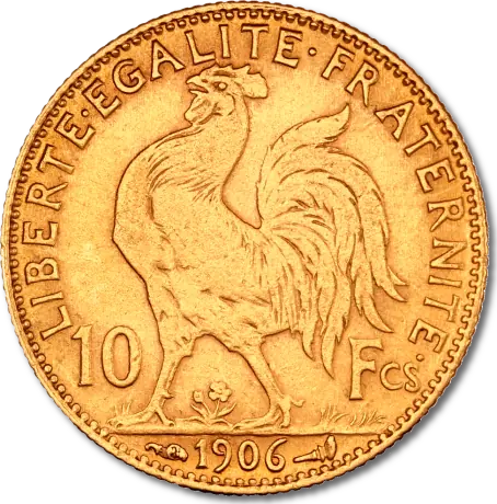 Zlatá minca 10 franků Marianne / Kohout - rôzne roky, Francúzsko