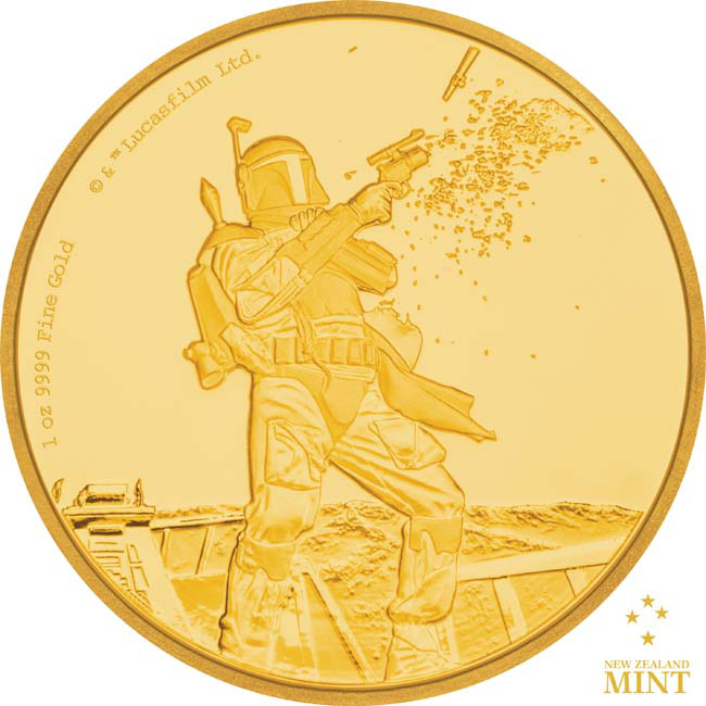 Star Wars - Boba Fett 2017, zlatá mince v etuji, 1 oz