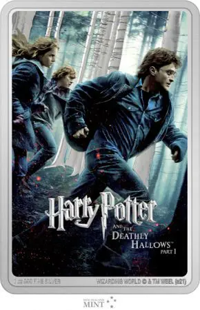 Harry Potter: Relikvie smrti 2021, stříbrná sběratelská mince v etuji, 1 oz