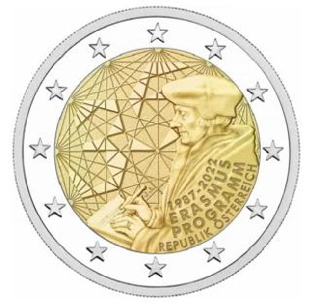 35. výročí programu Erasmus 2022, CuNi mince, 8 g