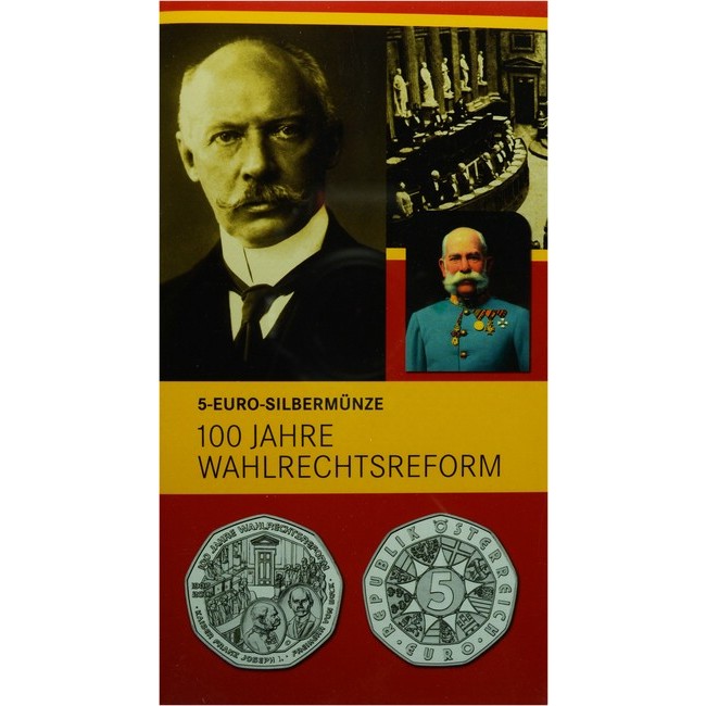 100 let volební reforma, stříbrná mince