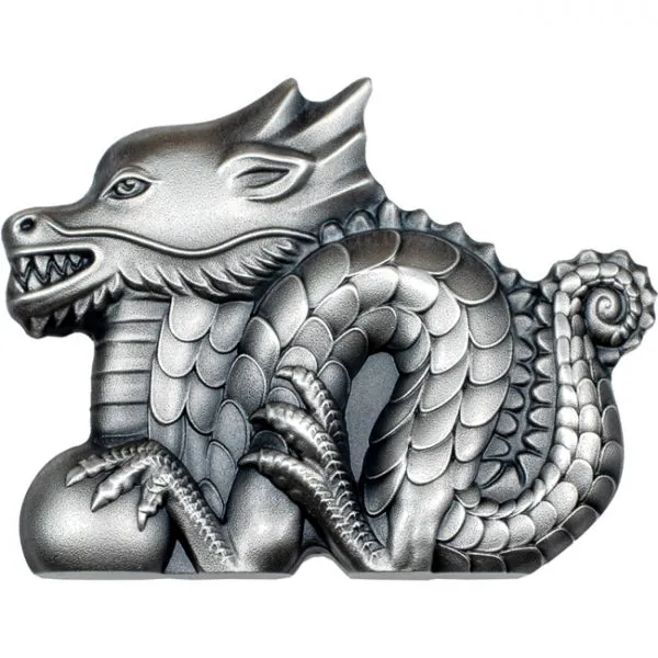 Stříbrný drak - figurka, 1 oz stříbra