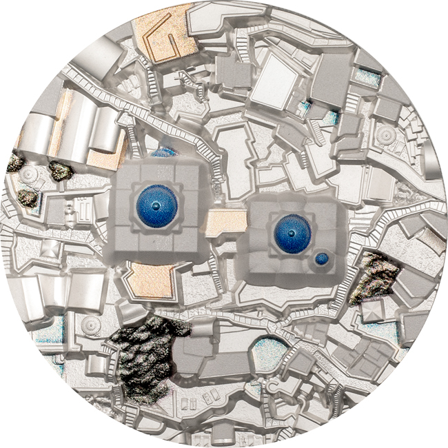 Santorini 2024, stříbrná 3D mince v etuji, 5 oz