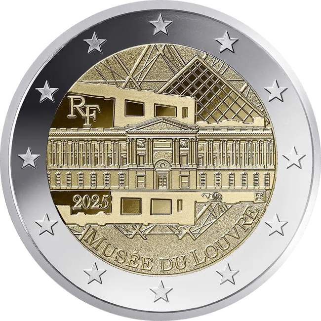 Louvre, sada mincí 4 x 2 Eur v blistru, CuNi