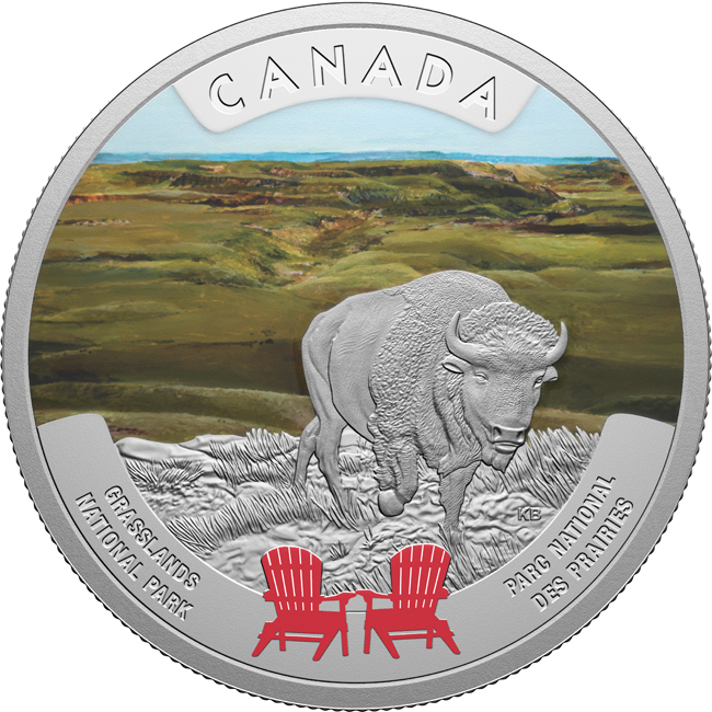 Národní parky Kanady: park Grasslands 2026 (3. emise), stříbrná mince v etuji, 1 oz
