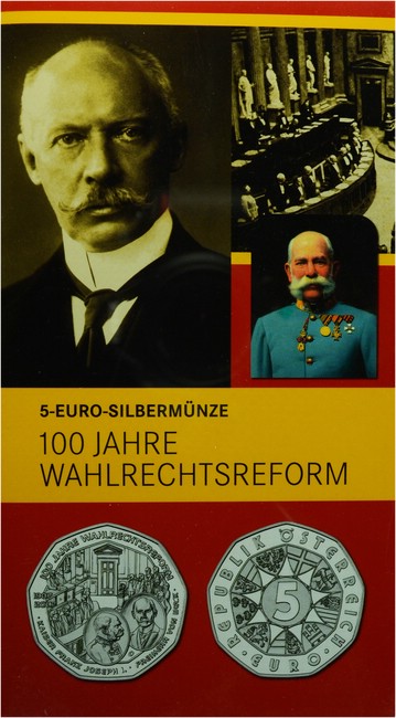 100 let volební reforma, stříbrná mince