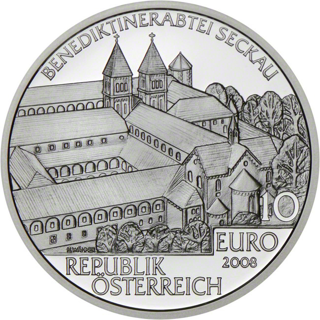 Opatství Seckau 2008, stříbrná mince v etuji