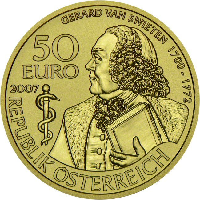 Gerard van Swieten - nizozemský lékař a reformátor, zlatá mince