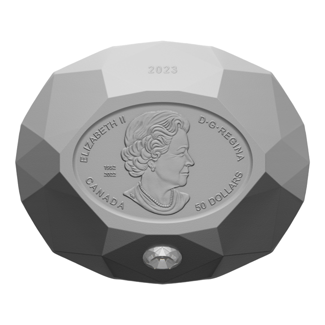 Forevermark Black Label 2023, stříbrná mince s diamantem, 3 oz