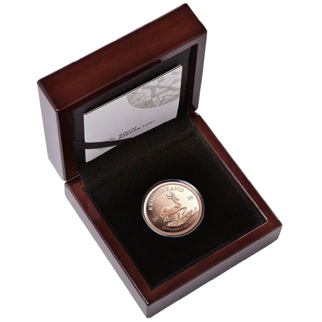 Krugerrand 2026, zlatá mince v etuji, 1 oz