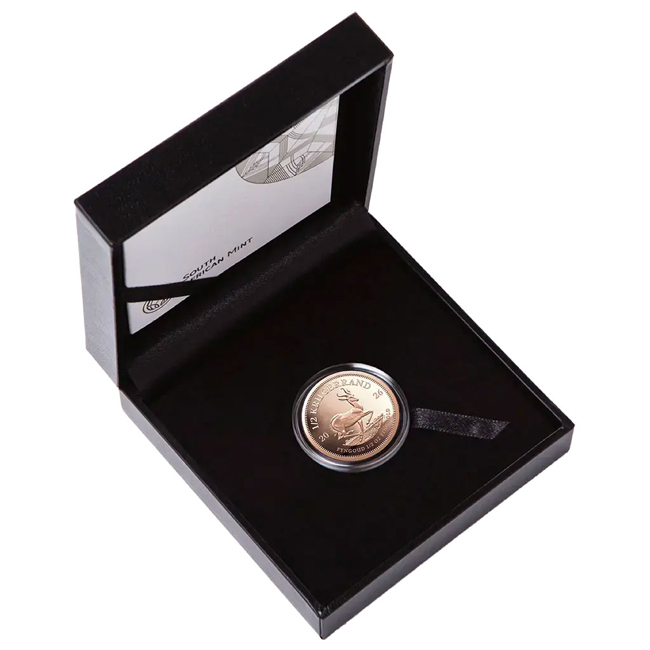 Krugerrand 2026, zlatá mince v etuji, 1/2 oz
