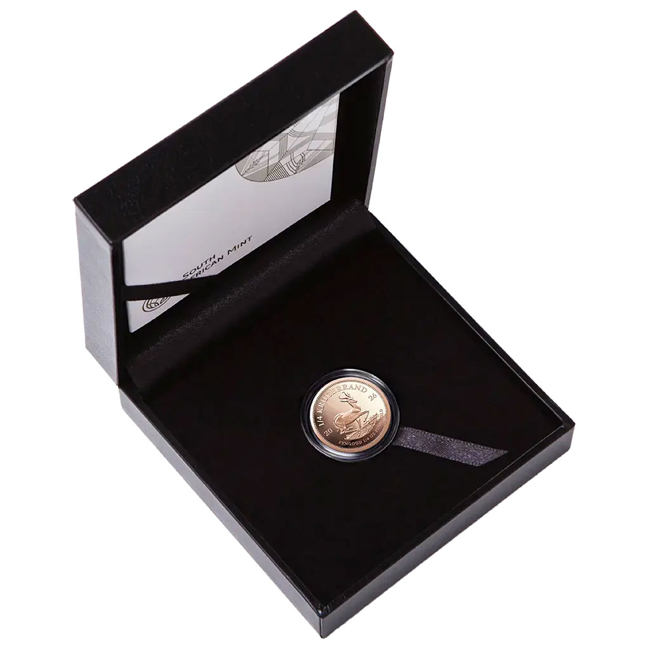 Krugerrand 2026, zlatá mince v etuji, 1/4 oz