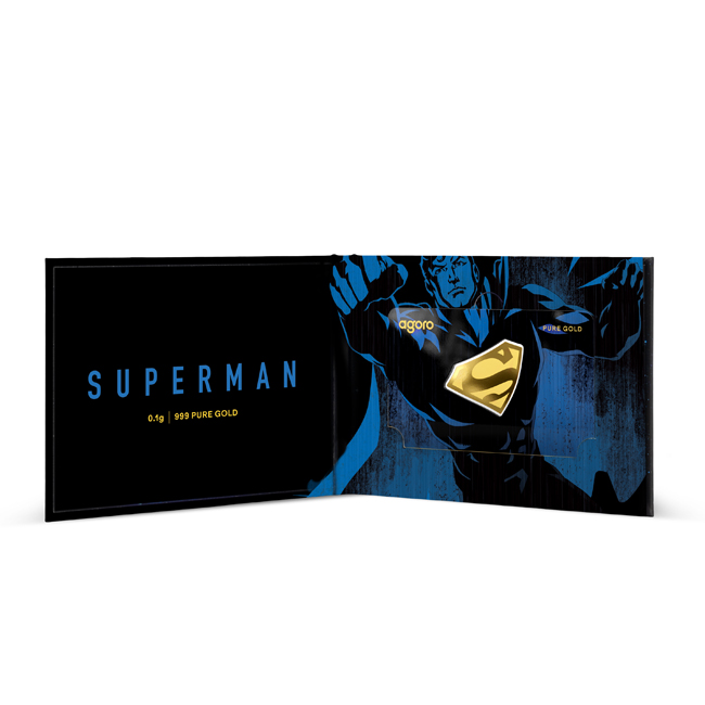 Superman logo, zlatá mince v blistru, 0.1 g