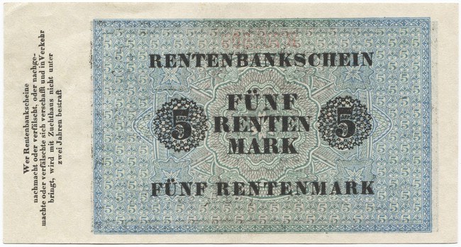5 Rentenmark 1923