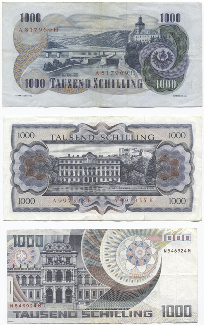 3000 Schilling (Set aus 3 Werten -gebraucht-)