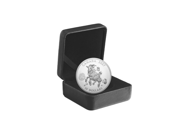 Lunární koza 2027 - Kanada, stříbrná mince v etuji, 1 oz