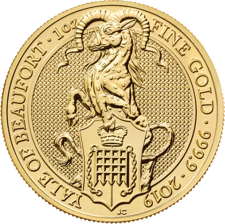 Zlatá minca Kráľovnina zvieratá - Yale of Beaufort 2019, 1 oz